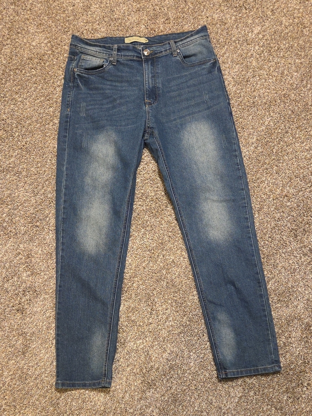 STITCHES & RIVETS Men's Medium Wash Straight Leg Jeans Size 36 x 32